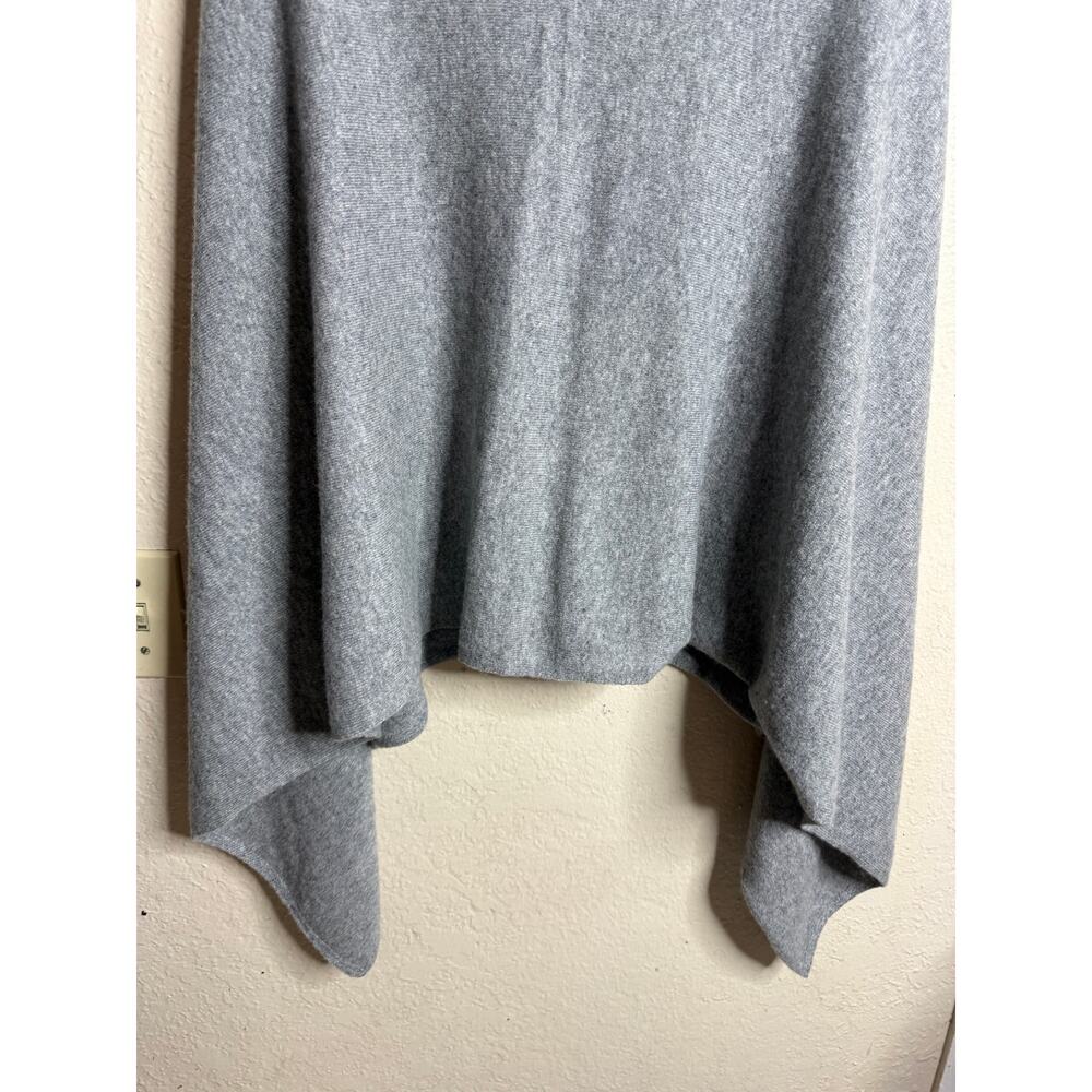 Quince Mongolian Cashmere Poncho Heather Gray One Size 100% Cashmere - Picture 8 of 10